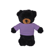 Plushland 8 Inch Floppy Black Bear with Tee Plush Stuffed Animal Personalized Gift