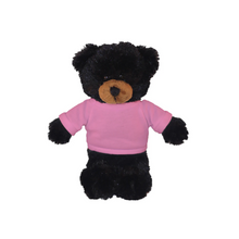 Plushland 8 Inch Floppy Black Bear with Tee Plush Stuffed Animal Personalized Gift