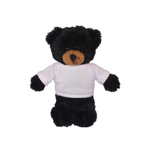 Plushland 8 Inch Floppy Black Bear with Tee Plush Stuffed Animal Personalized Gift