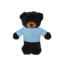 Plushland 8 Inch Floppy Black Bear with Tee Plush Stuffed Animal Personalized Gift