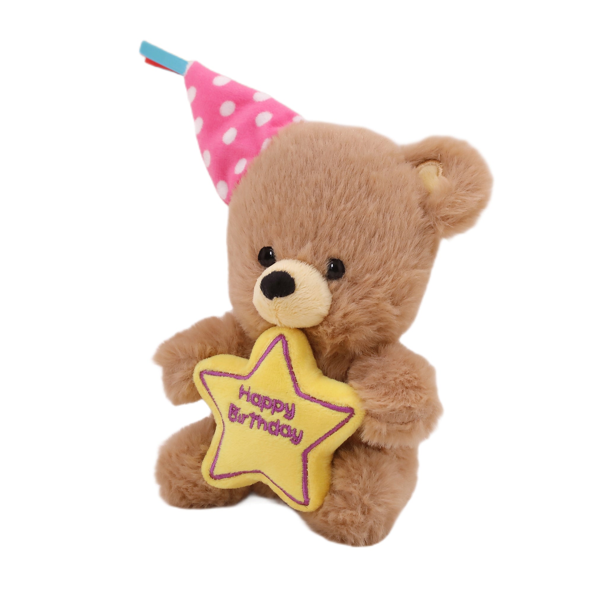 Birthday Star Bear with Hat 8"