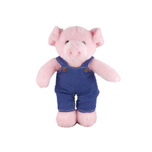 Stuffed Animal with Blue Jean Overalls Personalized 8 Inches