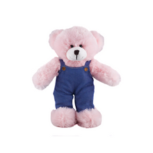 Stuffed Animal with Blue Jean Overalls Personalized 8 Inches