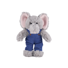 Stuffed Animal with Blue Jean Overalls Personalized 8 Inches