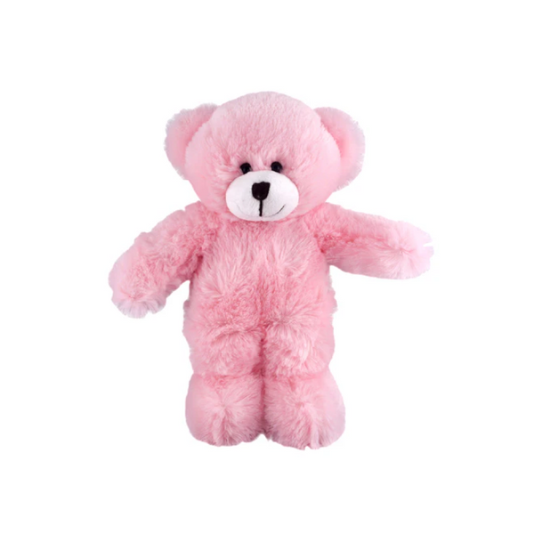 12" Standing Floppy Bear Pink, Featuring Soft Fur and a Relaxed, Floppy Design by Plushland.