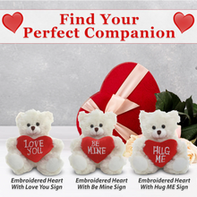 Sitting Valentine Mocha Bear Cream, Soft Fur, Holding a Heart, Find Your Perfect Campanion Day Gift by Plushland.