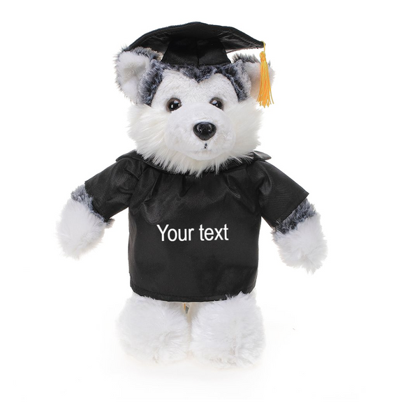 Graduation Husky Plush  8"