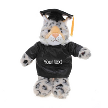 8'' Graduation Bobcat Plush Stuffed Animal Toys with Cap and Personalized Gown