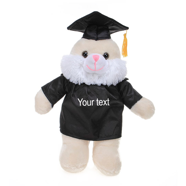 12'' Graduation Bunny Plush Stuffed Animal Toys with Cap and Personalized Gown 12''