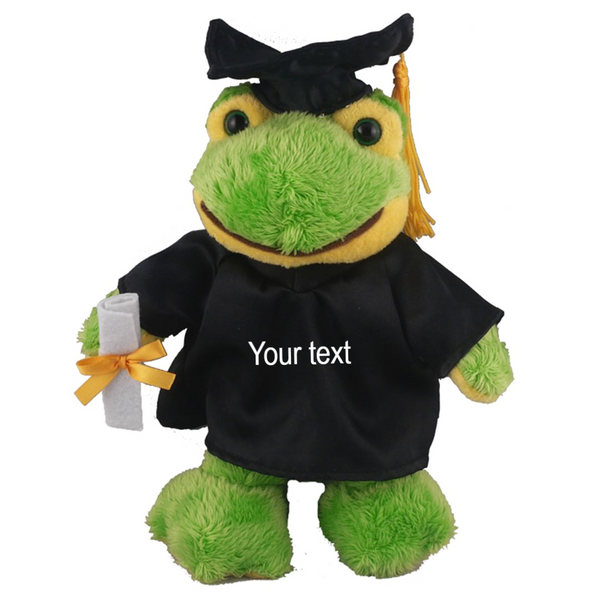 8" Graduation Frog Plush Stuffed Animal Toys with Cap and Personalized Gown