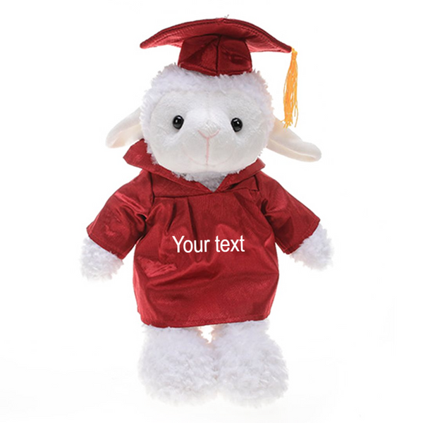 12" Graduation Sheep Plush Stuffed Animal Toys with Cap and Personalized Gown