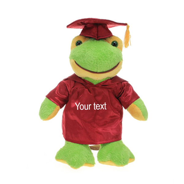 12" Graduation Frog Plush Stuffed Animal Toys with Cap and Personalized Gown