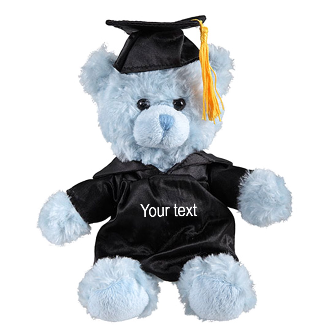 6" Graduation Blue Teddy Bear Plush Stuffed Animal Toys with Cap and Personalized Gown - 0