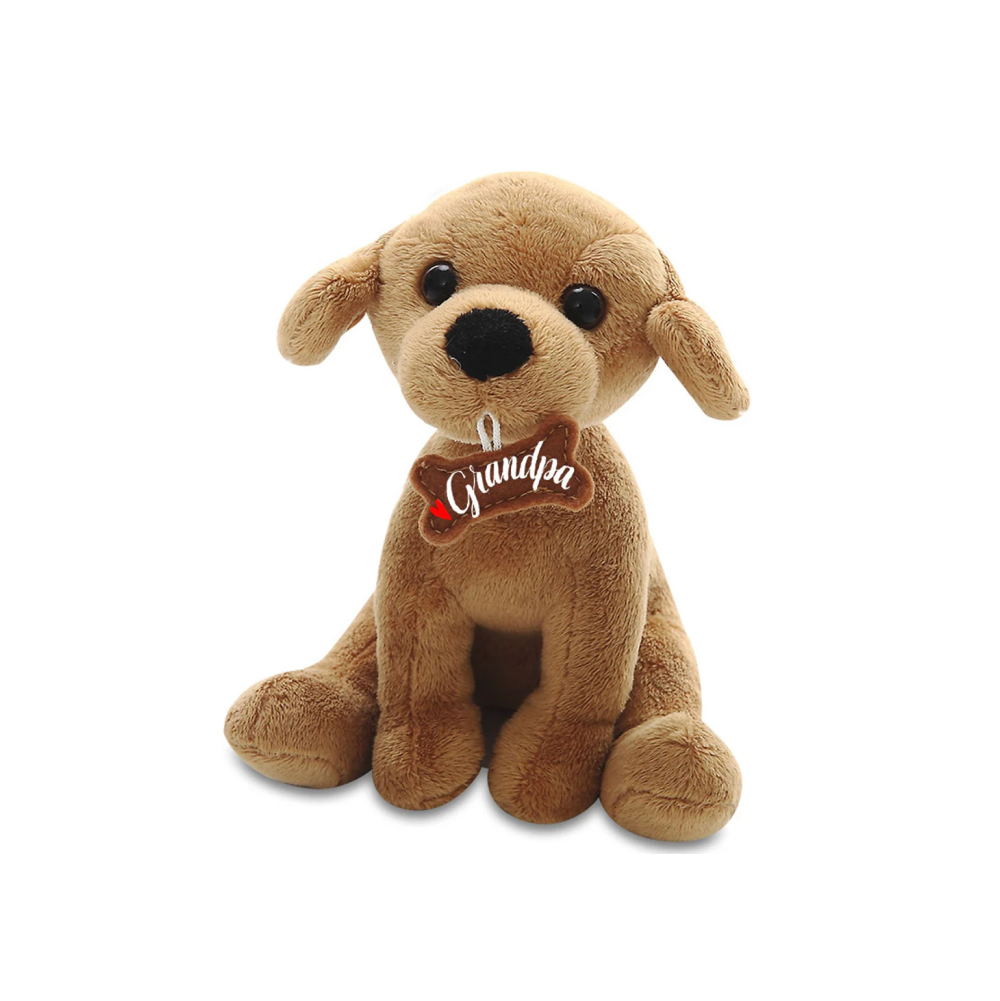 8" Sitting Father’s Day Pawpal Grandpa Labrador , Featuring Soft Fur and an Adorable Father's Day Design by Plushland.