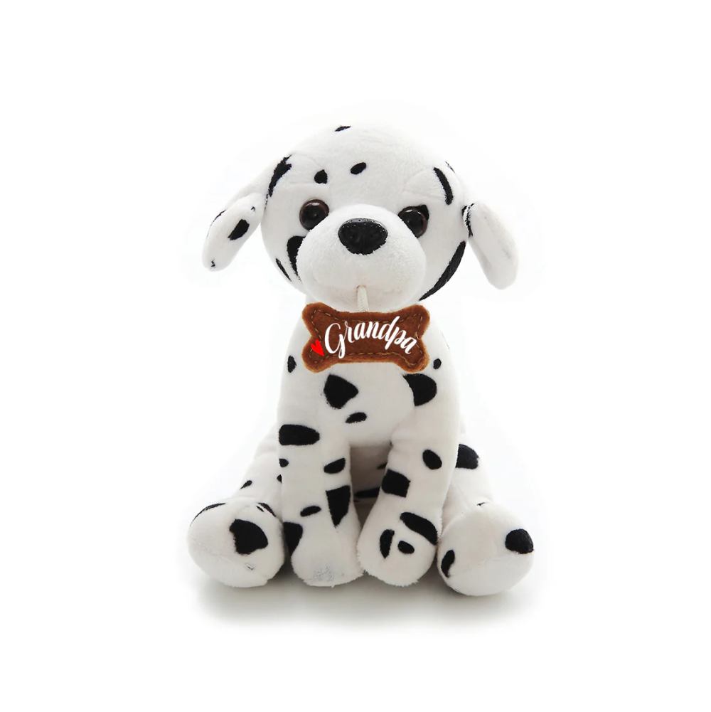 8" Sitting Father’s Day Pawpal Grandpa Dalmatian, Featuring Soft Fur and an Adorable Father's Day Design by Plushland.