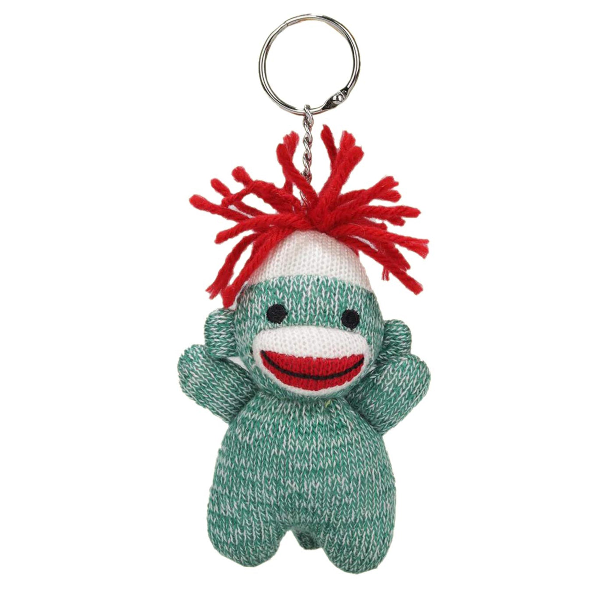 Vibrant Sock Monkey Keychain 4"