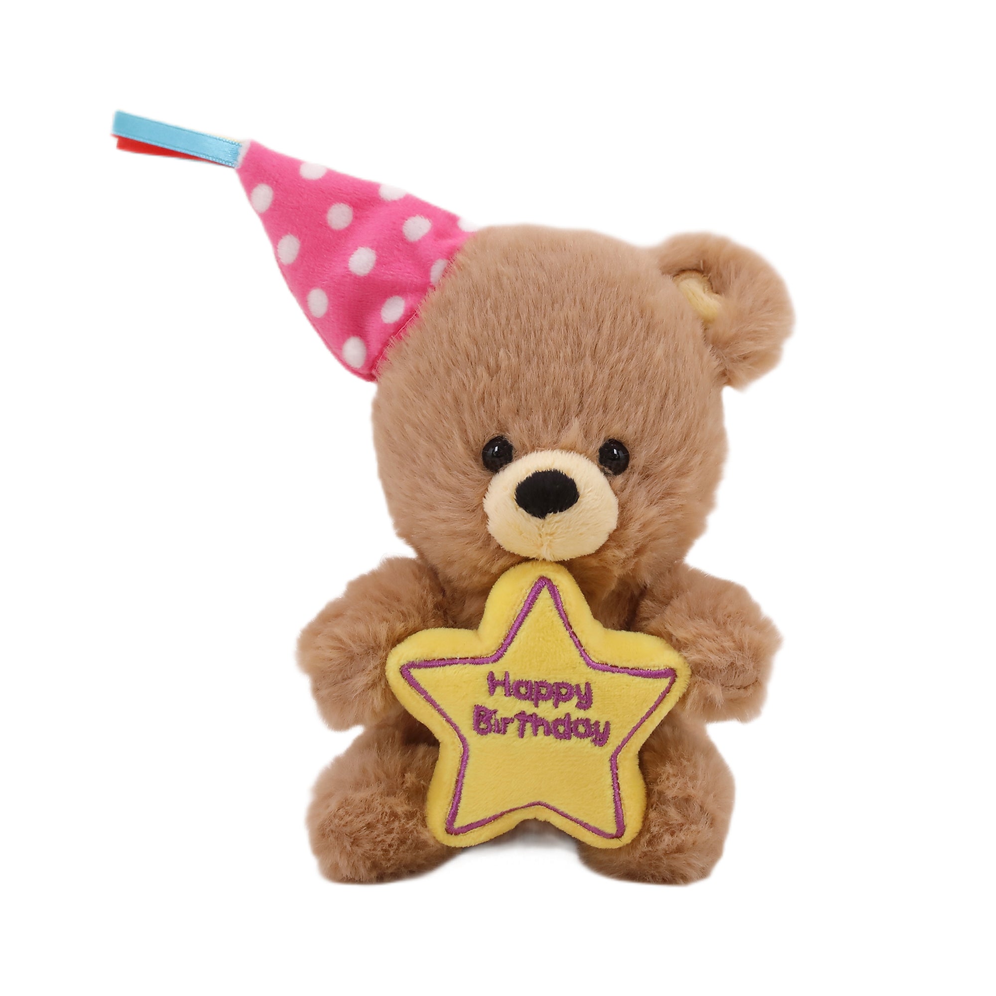 Birthday Star Bear with Hat 8"