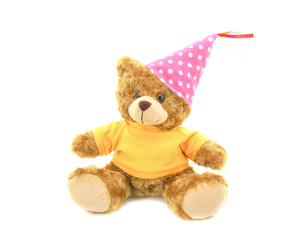 Plushland Plush Teddy Bear 12 Inches - Mocha Color for Birthday, Personalized Text, Name on T-Shirt, Party Favors Gift for Kids, Boys, Girls