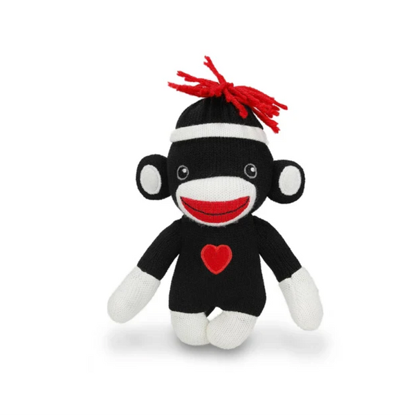 6" Standing Love Sockiez Assorted, Featuring Soft Fabric, Adorable Designs, and Black Color by Plushland. 