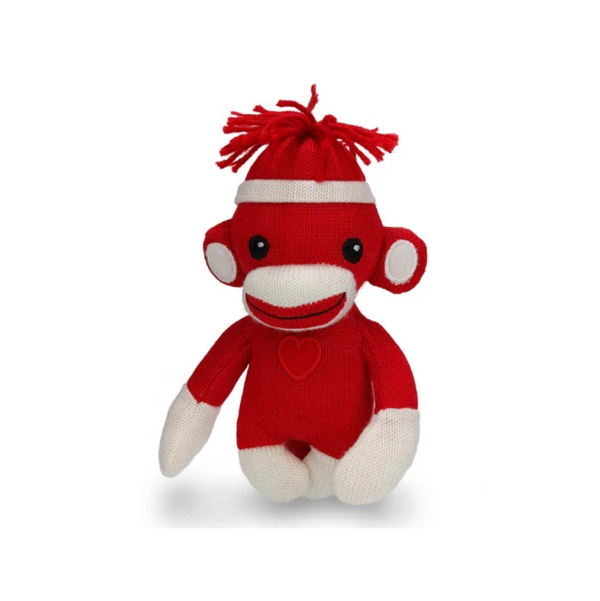 6" Standing Love Sockiez Assorted, Featuring Soft Fabric, Adorable Designs, and Red Color by Plushland. 