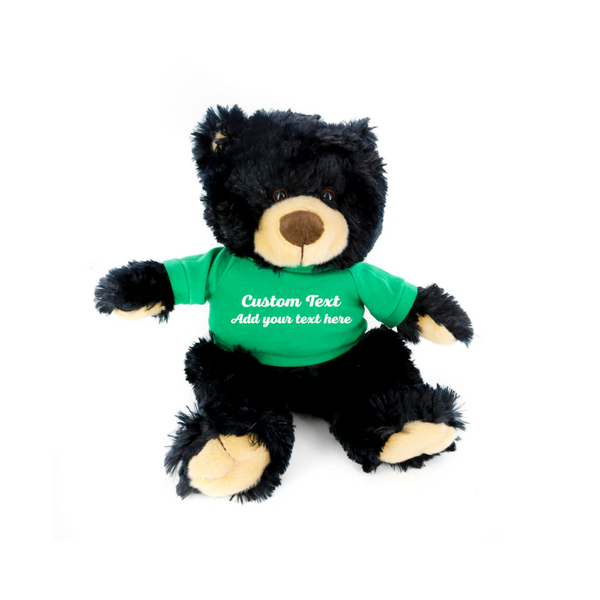 Noah 12" Black Bear Customizable & Soft Plush Toy