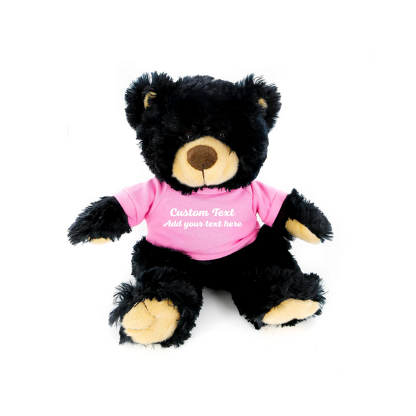 Noah 12" Black Bear Customizable & Soft Plush Toy