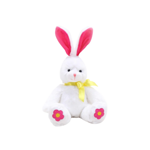 9" Sitting Long Ear Flower Bunny, Featuring Adorable Long Ears and Cute Details by Plushland.