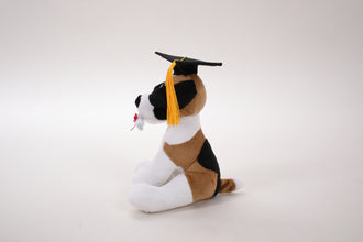 Plushland Cuddly Dog Toy, Graduation Cap and Diploma Stuffed Animal Plush Toys, for Graduation Day 8 Inch