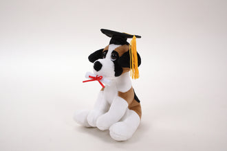 Plushland Cuddly Dog Toy, Graduation Cap and Diploma Stuffed Animal Plush Toys, for Graduation Day 8 Inch