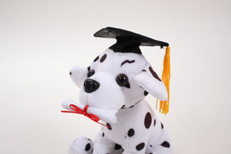 Plushland Cuddly Dog Toy, Graduation Cap and Diploma Stuffed Animal Plush Toys, for Graduation Day 8 Inch