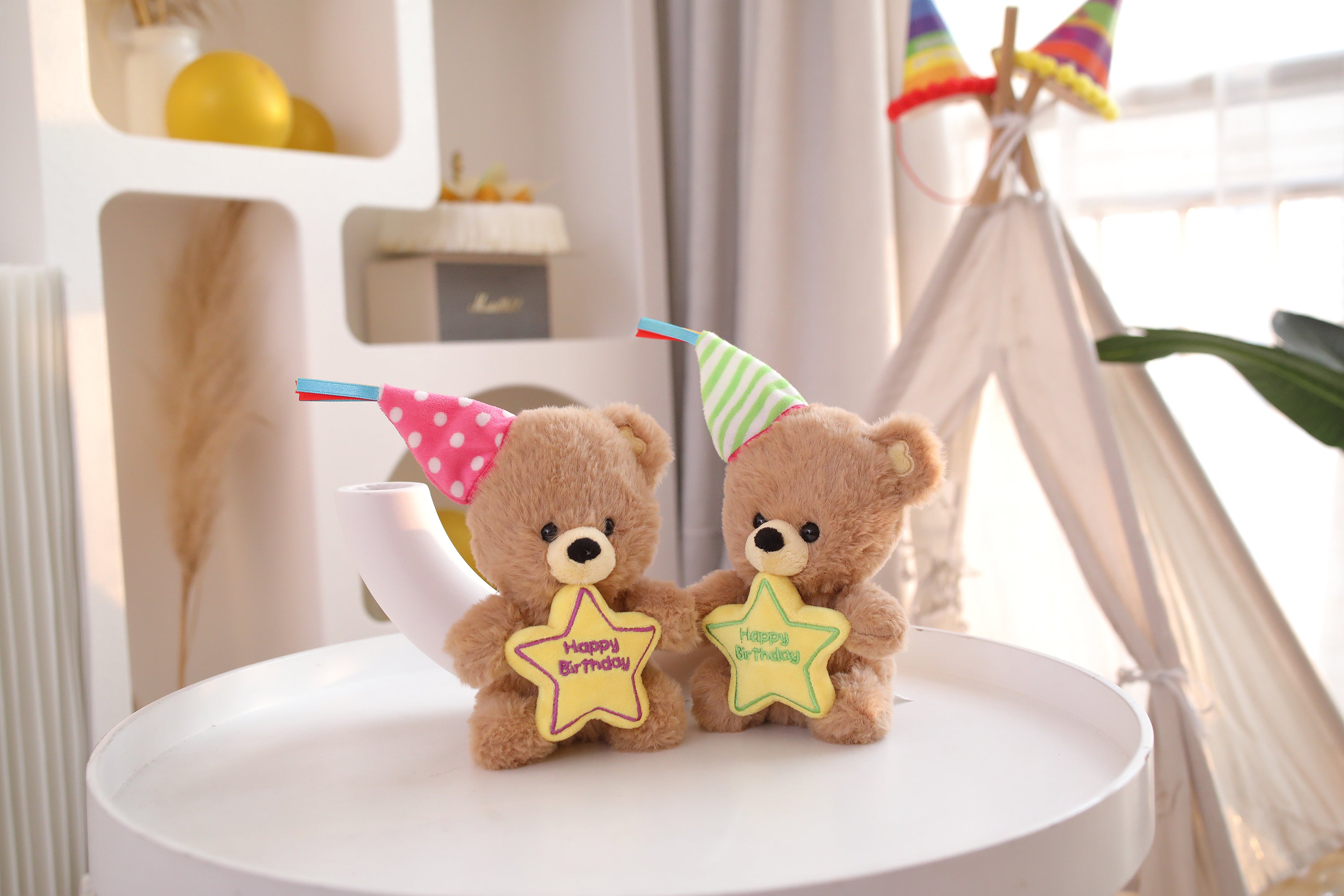 Birthday Star Bear with Hat 8"