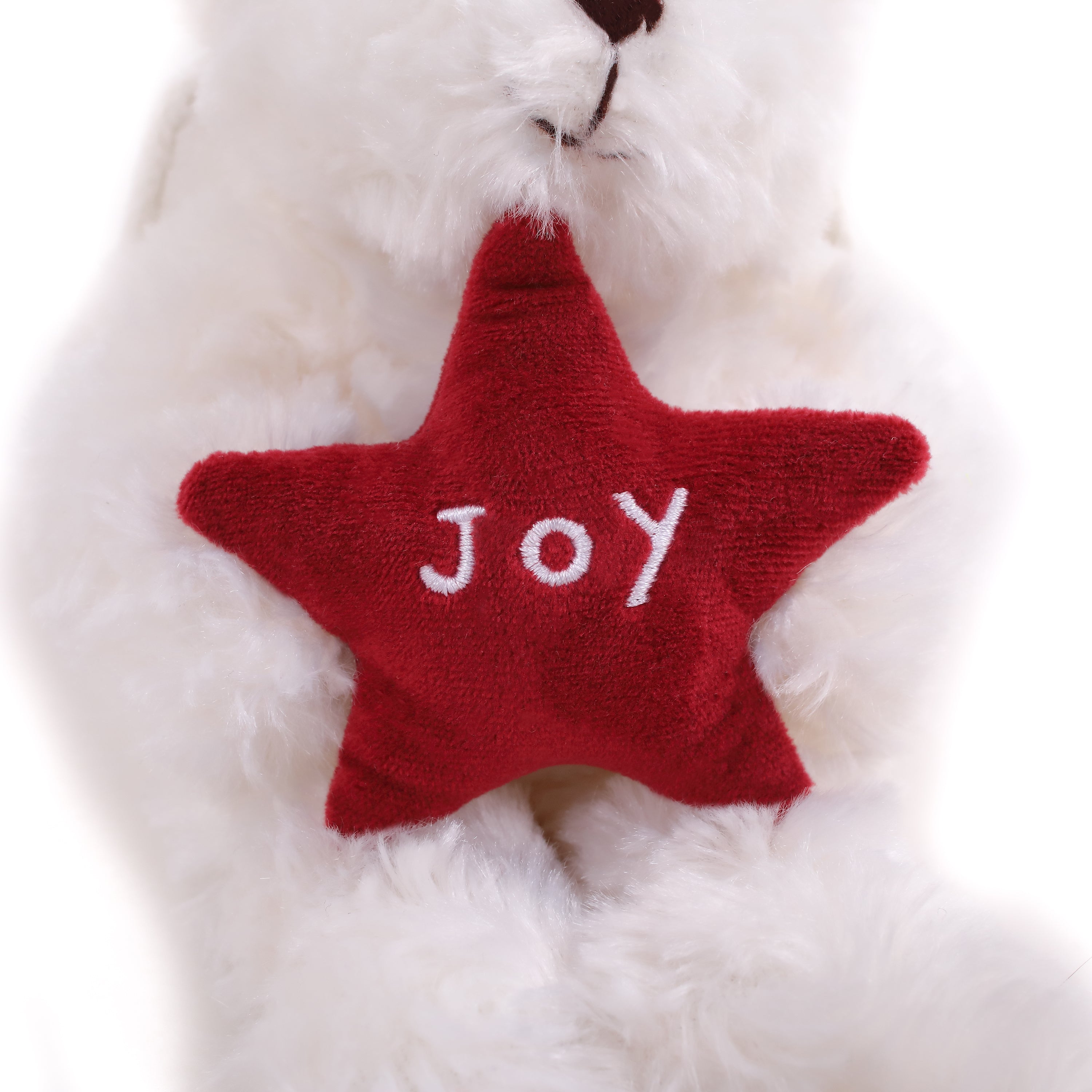 6" Sitting Star Angel Bear, Featuring Soft Fur and Holding a Star with 'Joy' Inscription, by Plushland.