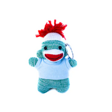 Green Sock Monkey Keychain 4 Inch