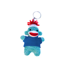 Green Sock Monkey Keychain 4 Inch