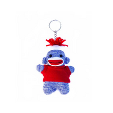 Blue Sock Monkey Keychain 4 Inch