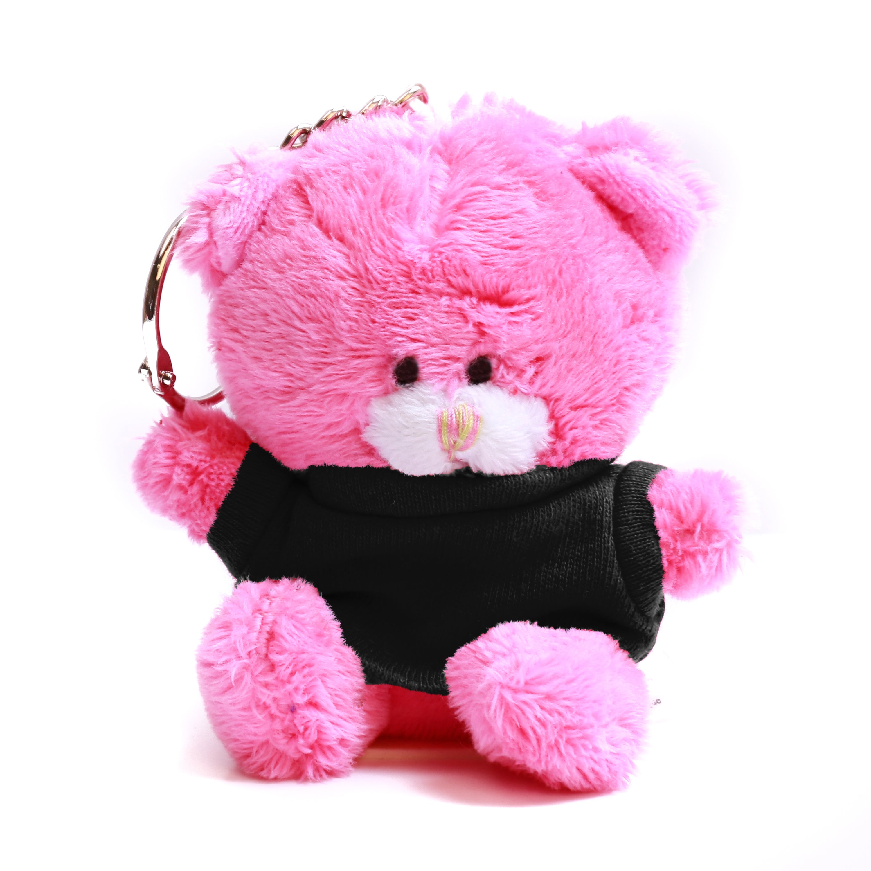 Qbeba Bear Keychain Pink with Tee 4"