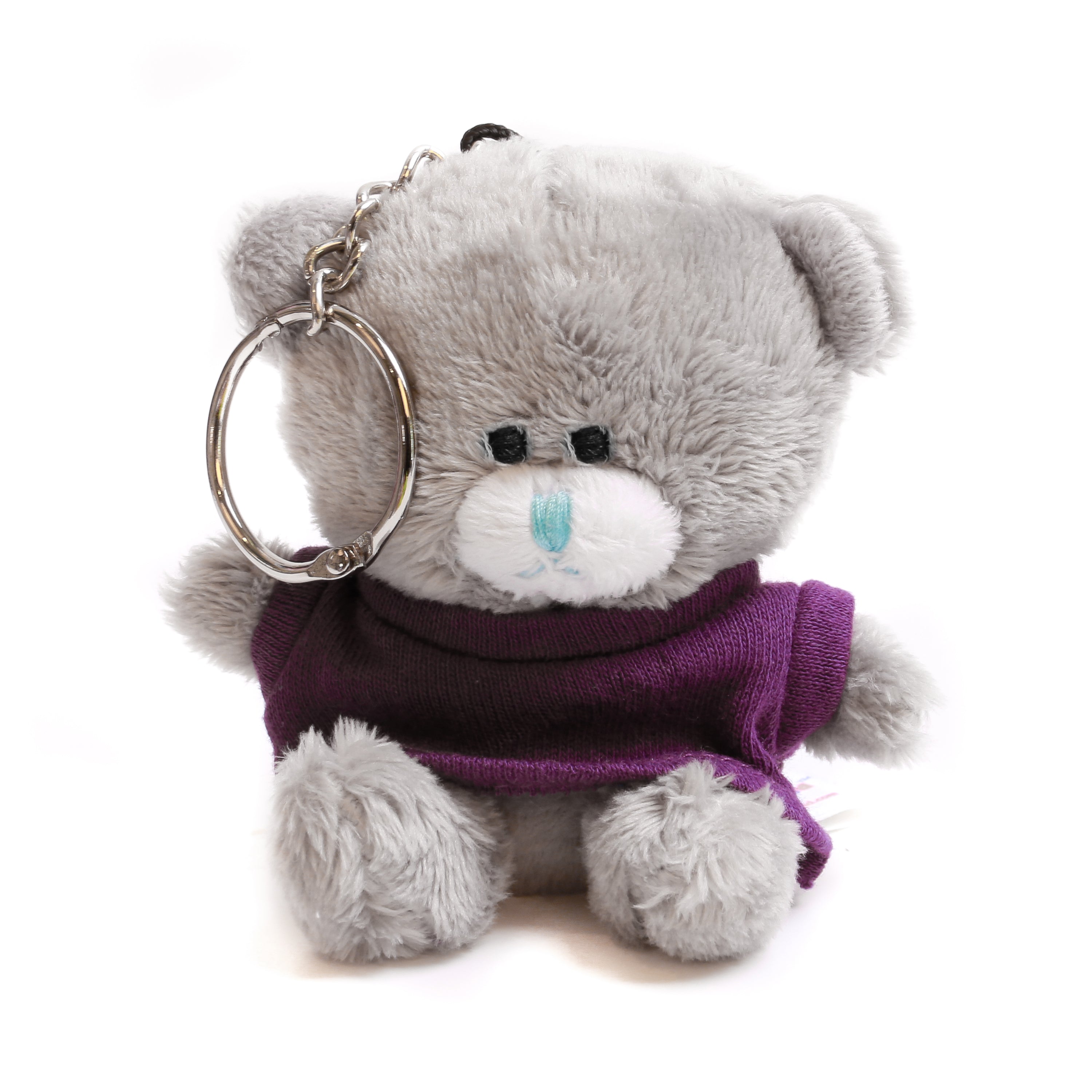 Qbeba Bear Keychain Gray with Tee 4"