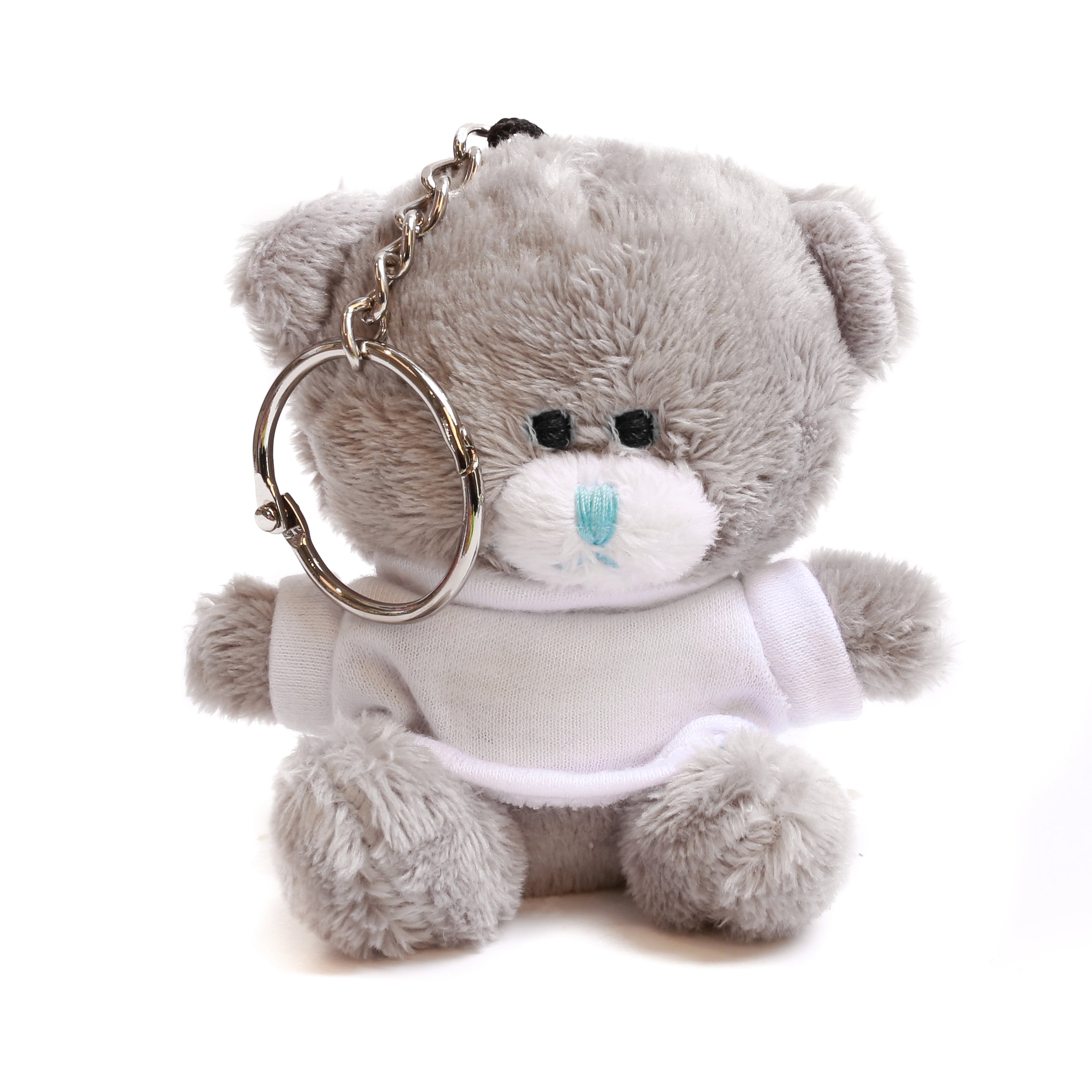 Qbeba Bear Keychain Gray with Tee 4"