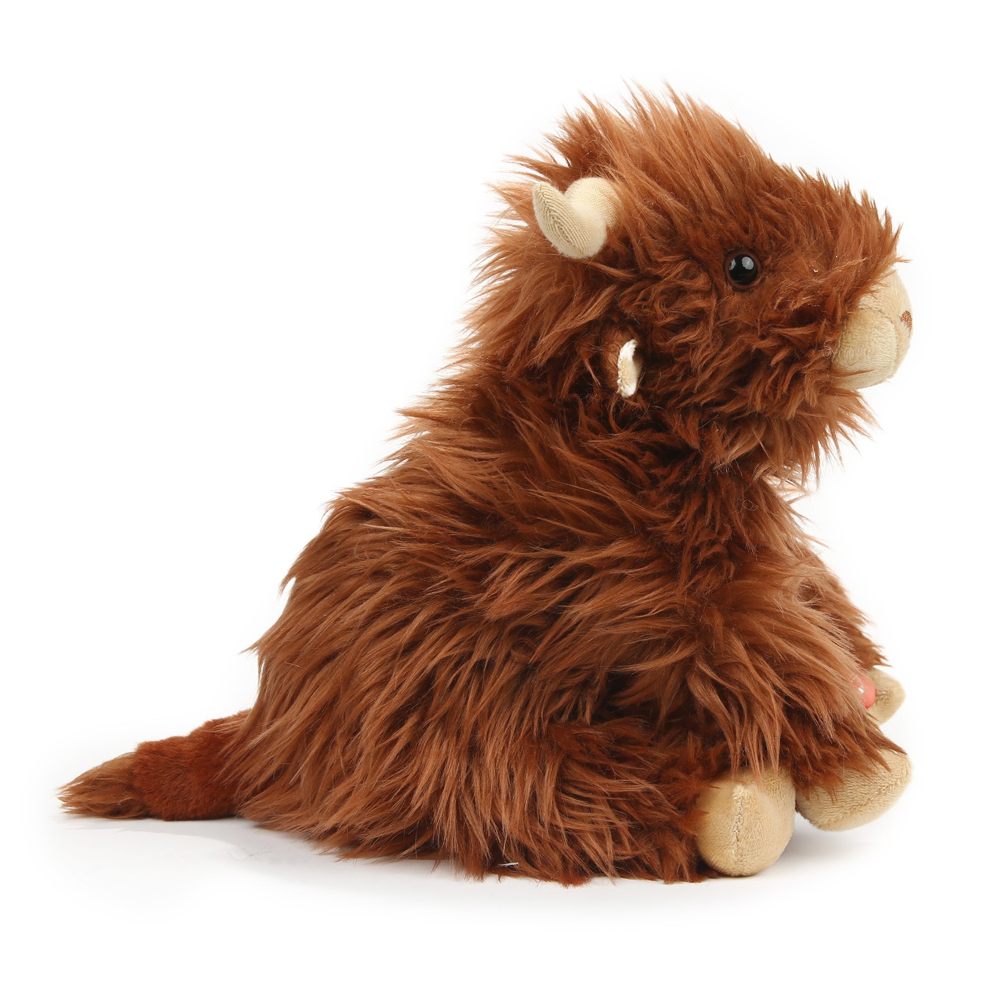 10" Sitting Right Side Highland Cow with Moo Sound and Realistic Sound Effect by Plushland.