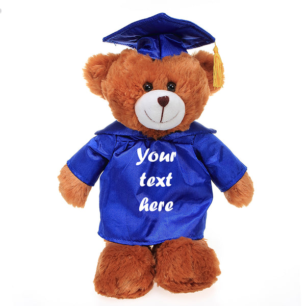 8'' Brown Bear Plush Stuffed Animal Toys with Cap and Personalized Gown