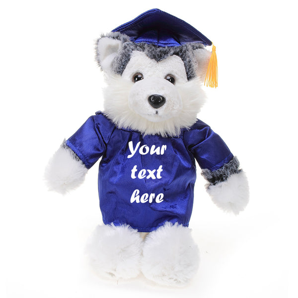 Graduation Husky Plush  8"