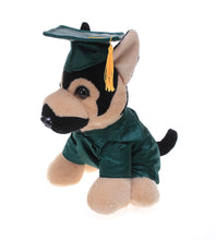 8'' Graduation German Shephard Plush Stuffed Animal Toys with Cap and Personalized Gown