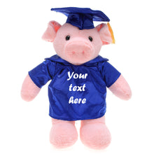 8'' Graduation Pig Plush Stuffed Animal Toys with Cap and Personalized Gown