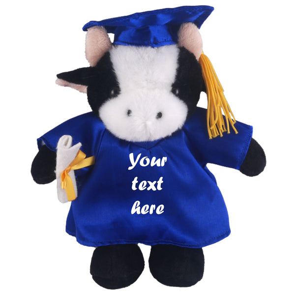 Graduation Cow Plush 8"