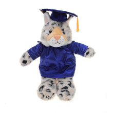 8'' Graduation Bobcat Plush Stuffed Animal Toys with Cap and Personalized Gown