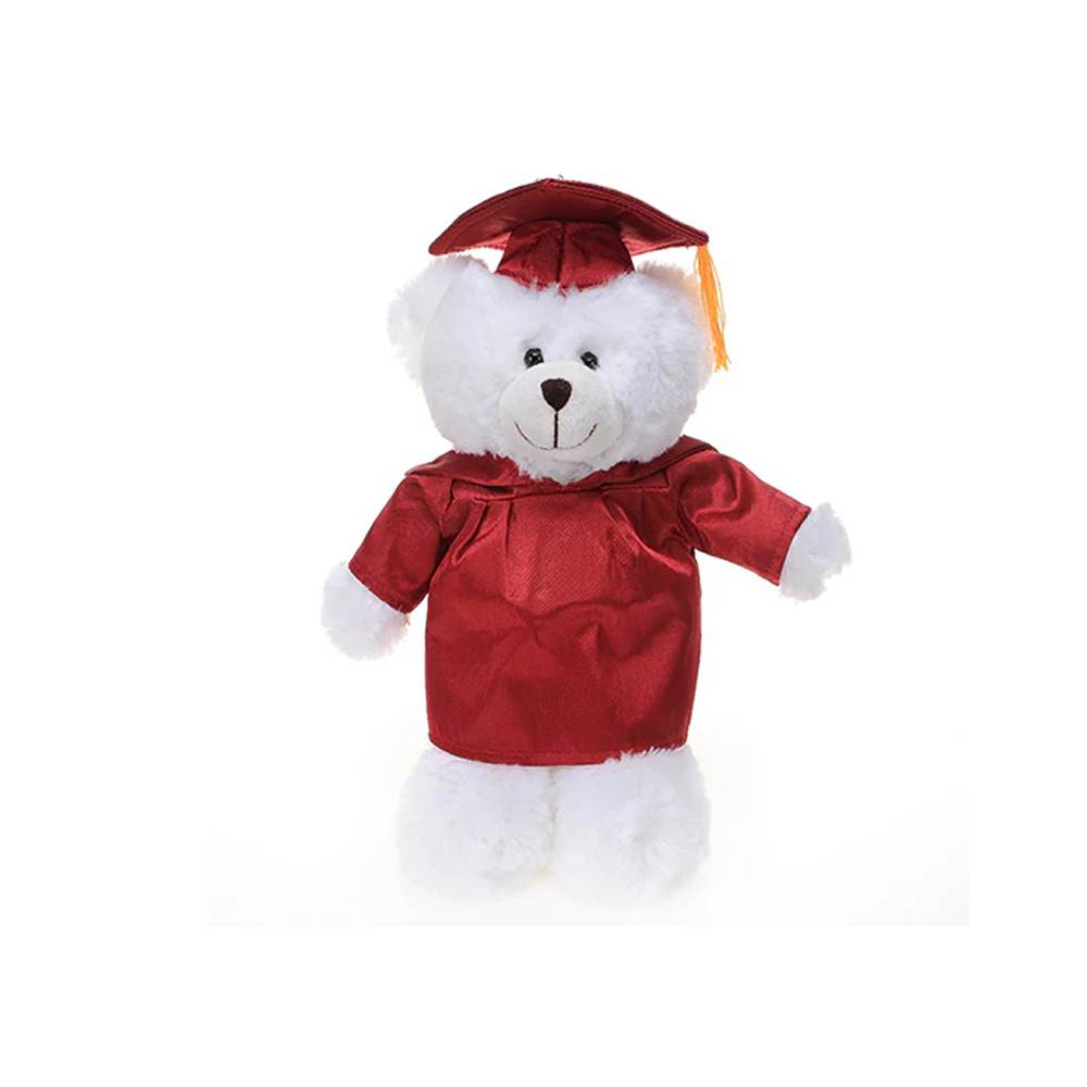 Graduation White Teddy Bear 12"