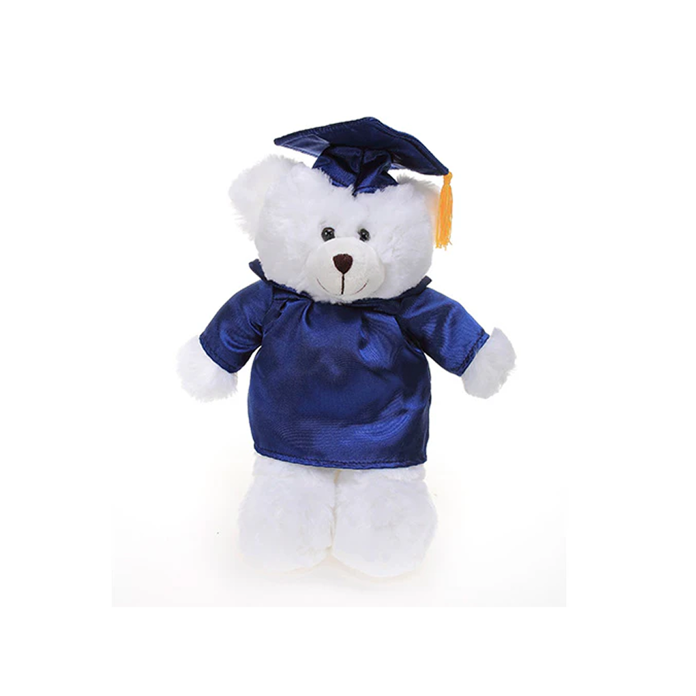 Graduation White Teddy Bear 12"