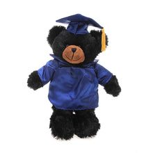 12'' Graduation Black Bear Plush Stuffed Animal Toys with Cap and Personalized Gown 12''