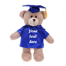 12'' Graduation Short Pile Tan Bear Plush Stuffed Animal Toys with Cap and Personalized Gown 12''