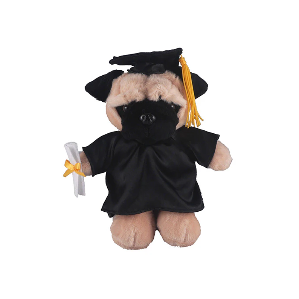 Graduation Stuffed Animal Pug 12" - 0